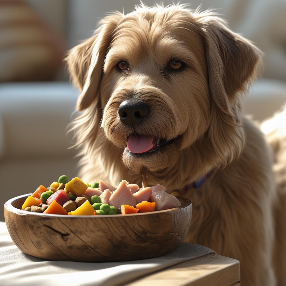 Perro feliz disfrutando del alimento